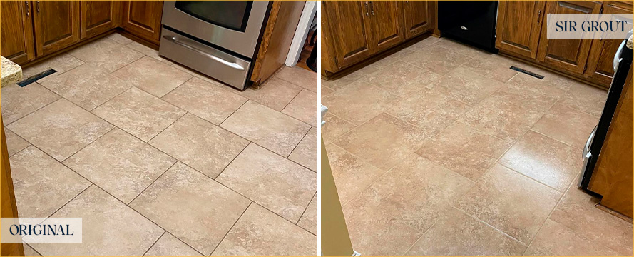 Kitchen Floor Restored by Our Tile and Grout Cleaners in Annapolis, MD