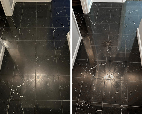 Floor Before and After a Stone Honing in Riva, MD